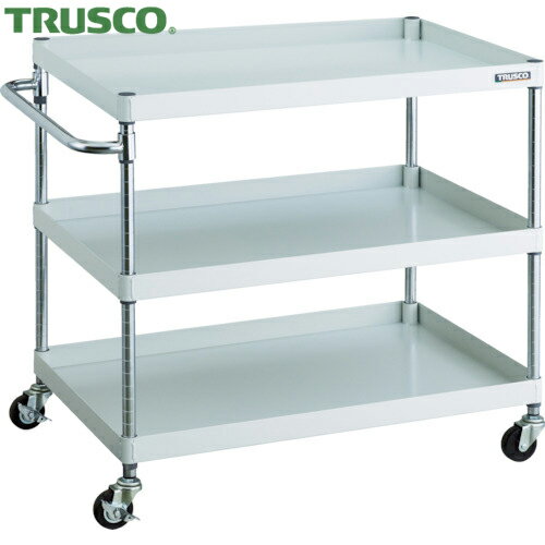 トラスコ フェニックスワゴン 900X600 3段 Φ75ゴム車輪 W色 (1台) PEW-993-G75-W