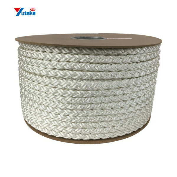 ユタカメイク ポリエステルクロス係留ドラム巻 9φ×150m 白 (1巻) 品番：PRD-5