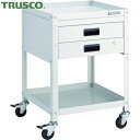トラスコ TRUSCO ツールワゴン ラビットワゴン 500X500 引出2段付 ゴム車輪 ホワイト (1台) 品番:RBW-752X W