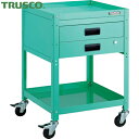 トラスコ TRUSCO ツールワゴン ラビットワゴン 500X500 引出2段付 ゴム車輪 ヤンググリーン (1台) 品番:RBW-752X YG