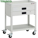 トラスコ TRUSCO ツールワゴン ラビットワゴン 600X400XH740 2段引出付 ゴム車輪 ホワイト (1台) 品番:RBW-762X-W