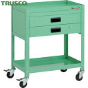 トラスコ TRUSCO ツールワゴン ラビットワゴン 600X400XH740 2段引出付 ゴム車輪 ヤンググリーン (1台) 品番:RBW-762X YG