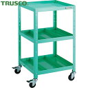 トラスコ TRUSCO ツールワゴン ラビットワゴン 500X500 仕切2段付 ゴム車輪 ヤンググリーン (1台) 品番:RBW-953S2 YG