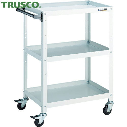 トラスコ TRUSCO ツールワゴン ラビットワゴン 600X400 ハンドル付 ゴム車輪 ホワイト (1台) 品番：RBW..