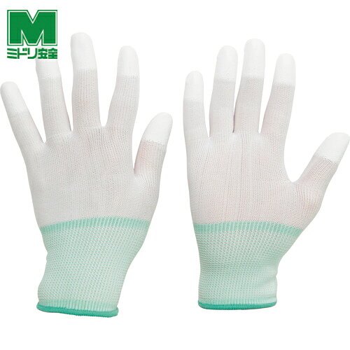 ミドリ安全 作業手袋 ポリエステル手袋 指先コート SPU-131N M 10双入 (1袋) 品番:SPU-131N-M ウレタン背抜き手袋