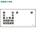 日本緑十字 安全標識 消防・危険物標識 類別・品名・保安監督者 300×600mm スチール (1枚) 品番:055116