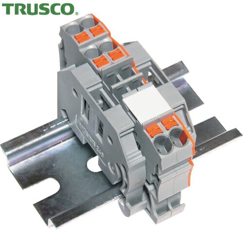 トラスコ TRUSCO スプリング式端子台3線式 2極 電線サイズ0.25〜2.5 (1個) 品番：SPTB24A-3-2P