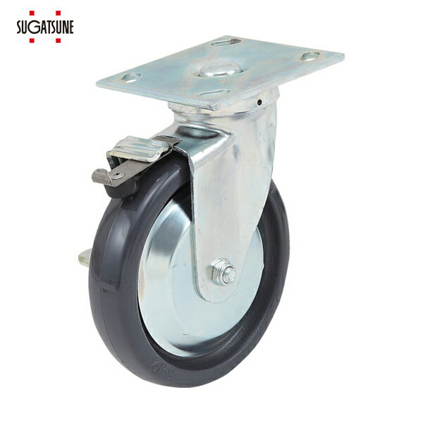 スガツネ工業 SUGATSUNE （200139478）SUG-31-76B-PSE重量用キャスター（ダーコキャスター） (1個) 品番：SUG-31-76B-PSE