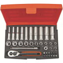 BAHCO バーコ ディープソケットレンチセット(6角) 差込角6.35mm 37点セット (1S) 品番:SL25L