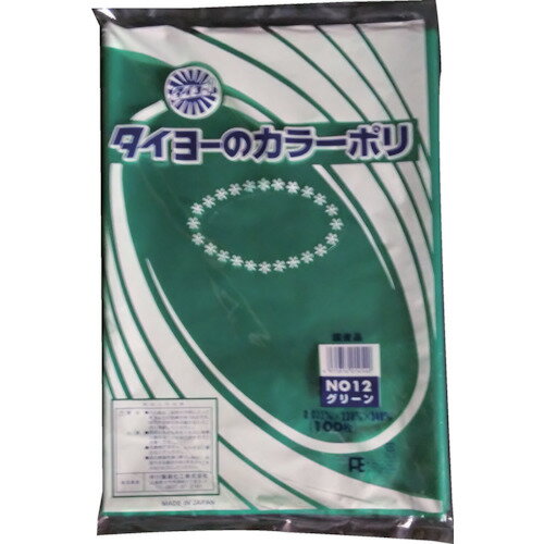 タイヨー カラーポリ袋035(グリーン) No.12 (100枚入り) (1袋) 品番：S222991