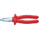 KNIPEX クニペックス 絶縁ペンチ 1000V絶縁 ディップコートハンドル 180mm (1丁) 品番:0307-180