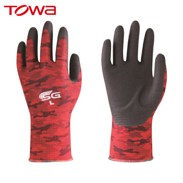 トワロン ニトリル背抜き手袋 SG−A001 ミリタリーレッド L (1双) 品番:SG-A001-L