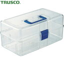 トラスコ TRUSCO 樹脂製工具箱 透明工具箱 中皿自動開閉タイプ (1個) 品番:TCRBOXAT