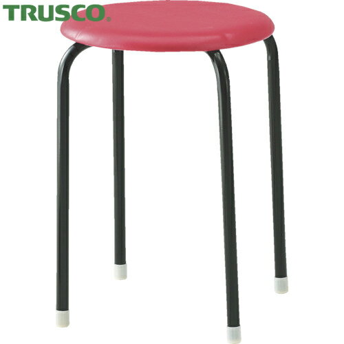 TRUSCO(トラスコ) 丸イス 塗装脚 Φ320XH445 レッド (1脚) 品番：TC-19-R