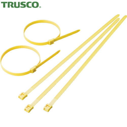 トラスコ TRUSCO カラーインラインケーブルタイ黄9.0×391最大117 100本入 (1袋) 品番：TFCVR-391Y