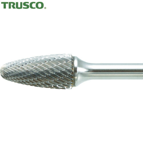トラスコ TRUSCO 超硬バー 砲弾型 Φ12.7X刃長25X軸6 ロング ダブルカット (1本)