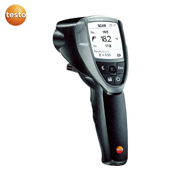 テストー 赤外放射温度計(気体温湿度センサ付) testo 835-H1 (1個) 品番：TESTO835-H1