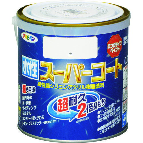 アサヒペン 水性スーパーコート 0.7L 白 (1缶) 品番:414212