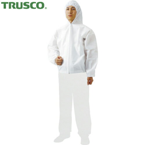トラスコ TRUSCO まとめ買い 不織布使い捨て保護服フード付ジャンバー M (60着) (1箱) 品番:TPC-F-M-60