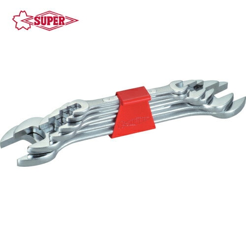 スーパーツール 両口スパナ6丁組セット セット内容：6×7、8×10、11×13、12×14、17×19、22×24 (1S) 品番：SX-60J