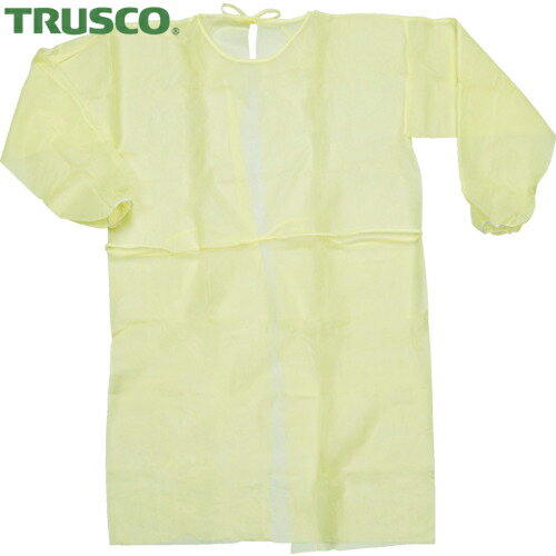 トラスコ TRUSCO 作業用エプロン 不織布袖付エプロン イエロー 10枚入 (1袋) 品番：TDG-Y(4)