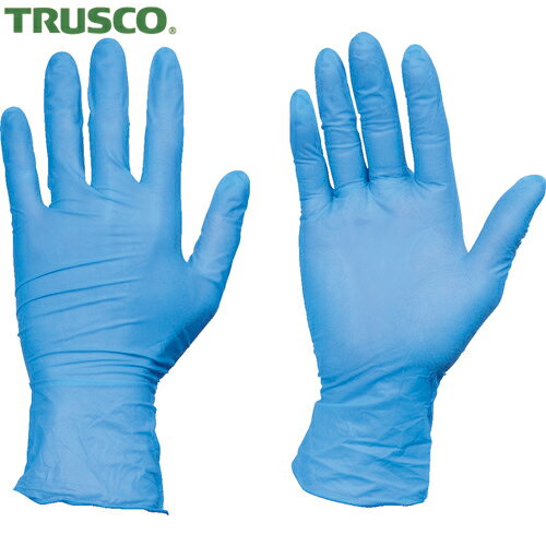 トラスコ TRUSCO 使い捨てニトリル手袋TGワーク 0.10 粉無青M 100枚 (1箱) 品番：TGNN10BM