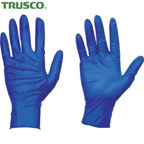 トラスコ TRUSCO 作業手袋 使い捨て天然ゴム手袋TGセーフ 0.12 粉無青L 100枚 (1箱) 品番：TGNL12BL