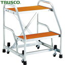 トラスコ TRUSCO アルミ製作業用踏台 マグネット保持キャスター付 高さ0.6m2段 (1台) 品番:TAF-92MG