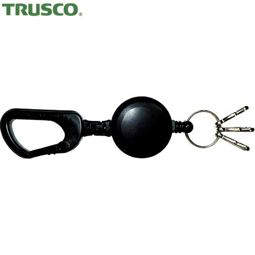 トラスコ TRUSCO キーホルダ カラビナリール キーリング付 M (1個) 品番：TKRK-M