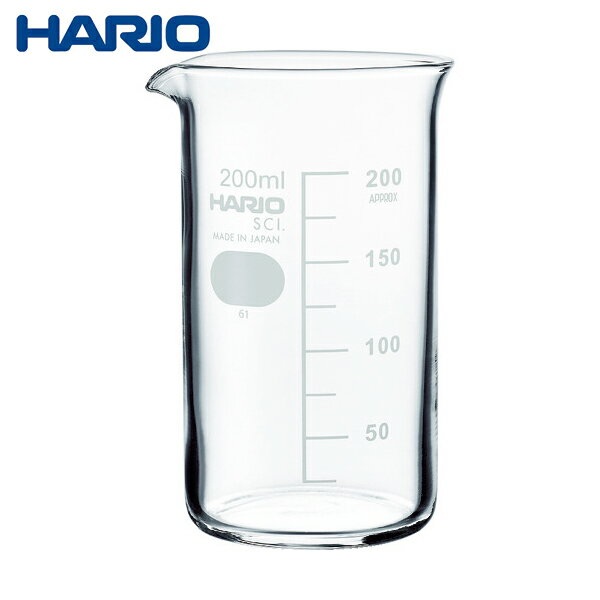 HARIO トールビーカー 目安目盛付 200ml (1個) 品番：TB-200-SCI