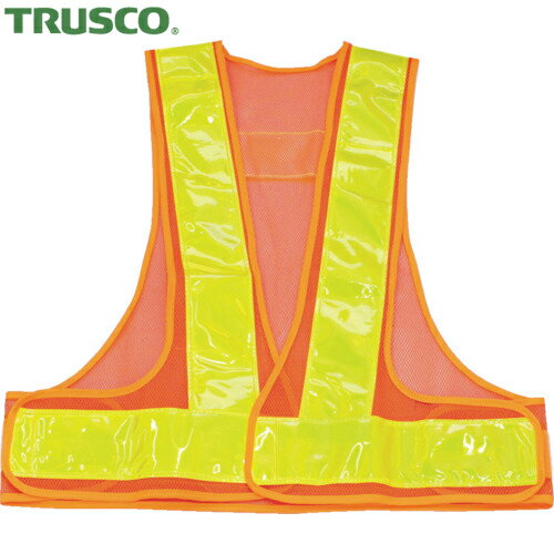 トラスコ TRUSCO 作業服 70mm幅反射材付安全ベスト オレンジ/蛍光イエロー反射 (1着) 品番：TAB70-OY