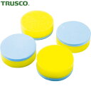 トラスコ TRUSCO 洗車 ワックス用スポンジ 丸 4個 (1S) 品番:TWS1