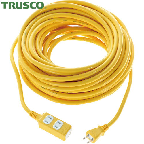 TRUSCO(トラスコ) ソフトタイププラグ 3個口タップ型 20m イエロー (1本) 品番：TRIS15-203-Y