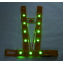 ミズケイ 作業服 安全ベスト LEDタスキ型安全ベスト「光るんです」 ゴールド/緑LED (1枚) 品番:3020003