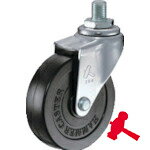 ハンマーキャスター ねじ込み旋回式ゴム車輪 75mm UNF1/2 (1個) 品番：420A-10R75
