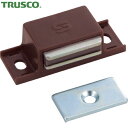 トラスコ TRUSCO 木製家具の扉開き止め等に マグネットキャッチ 樹脂製 L40mm 茶 (1個) 品番:TSM-10P-BR