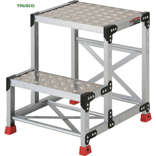 TRUSCO(トラスコ) 作業用踏台 アルミ製・縞板タイプ 天板寸法500X400XH600 (1台) 品番：TSFC-256