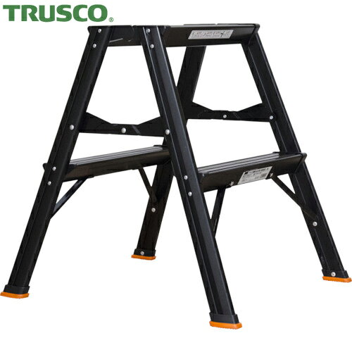 トラスコ TRUSCO アルミ製踏台 2段 高強度型 黒 (1台) 品番：TSAF-2-BK