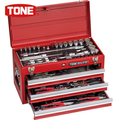 TONE(トネ) 整備用工具セット ツールセット(レッド仕様) 間口508×奥行232×高さ302mm (1S) 品番：TSXT950