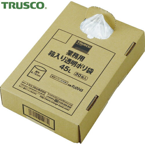 トラスコ TRUSCO まとめ買い 業務用ポリ袋 透明・箱入 0.15×45L （30枚入） (1箱) 品番：×U0045