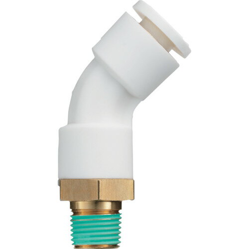 潤工社 ワンタッチ継手Wシリーズ 45°エルボ 6mm PT1/4 (1個) 品番：WL45-06-02