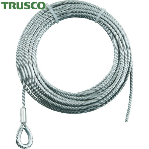 TRUSCO(トラスコ) 手動ウインチ用ワイヤーΦ9×10M用(シンブル入りロック加工) (1本) 品番：WWS9-10