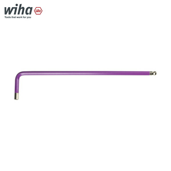 wiha 蛍光色 ボールポイント 六角レンチ 4.0mm 紫 (1本) 品番：369040F