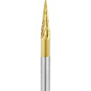 ナカニシ チタンコート超硬カッター テーパー型 ダブルカット φ3×11×軸φ3 14° (1本) 品番:21271