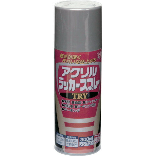 ニッぺ アクリルラッカースプレーTRY 300ml シルバーメタリック 222T019-300 (1本) 品番：4976124253782