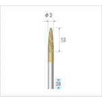 ナカニシ チタンコート超硬カッター 砲弾(ダブルカット)刃径3mm 刃長12.7mm (1本) 品番：21242