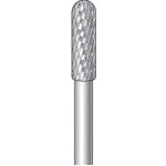 ナカニシ 超硬カッター 円筒先丸型 ダブルカット φ4×12.7×軸φ3 (1本) 品番：24095