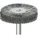 ナカニシ 硬鋼ワイヤーブラシ特厚 5本入 ホイール型 φ25×6×軸φ3 線φ0.15 (1Pk) 品番:50447