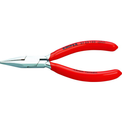 KNIPEX クニペックス 時計細工用アジャスティングプライヤー 狭平 クロムメッキ仕上げ (1丁) 品番:3723-125