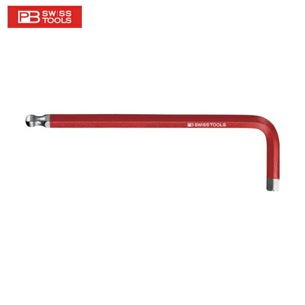 PBスイスツールズ ボール付六角棒レンチ(レインボー) 赤色 (1本) 品番:212-6RB